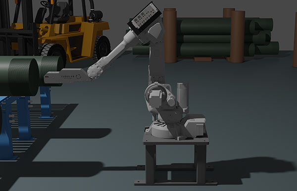 Tubulars being inspected by hand